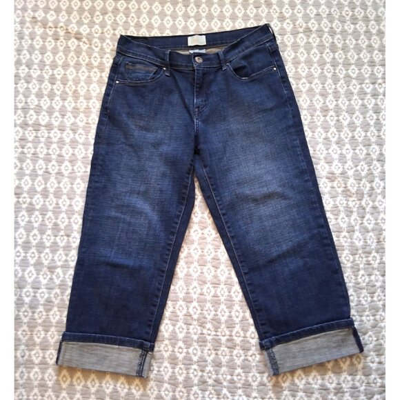 Levi's Denim - Levi Strauss Levis 515 Womens Capri Cuffed Jeans Size 4 Mid Rise Dark Blue Denim